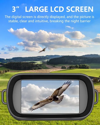 Vista 3 de Gafas de visión nocturna 4K, binoculares, regalo para hombres y adultos, zoom digital 8X, potente luz IR ajustable, visión de hasta 1312 pies