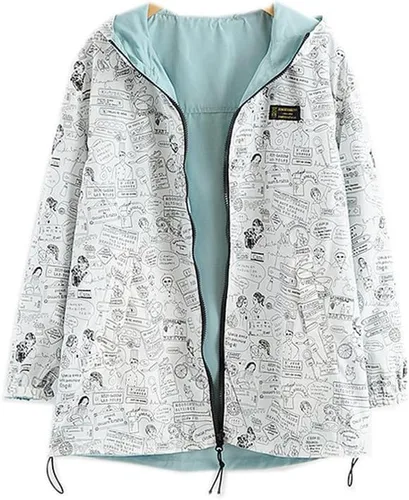 Vista 3 de Harajuku Pastel Bebé Azul Bomber Chaqueta Sudaderas Dos Lados