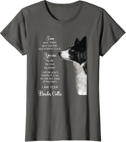 Vista 8 de Funny I Am Your Friend Your Partner Your Border Collie - Camiseta de regalo, Negro, S