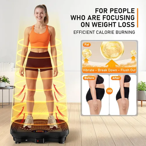 Vista 2 de Vibration Plate Exercise Machine, 130 Levels Full Body Workout Vibrating Plate for Lymphatic Drainage Weight Loss, 450 Lbs Capacity Shake Platform