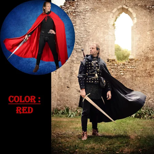 Vista 2 de Mythrojan Capa de lona "Adventurer" 100% algodón, cabo medieval Viking Knight SCA LARP