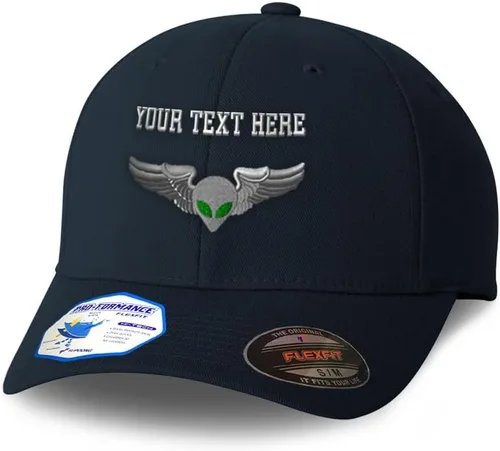 Vista 8 de Sombreros Flexfit personalizados para hombres y mujeres Janet Airlines Pilot Alien B bordado poliéster sombrero de béisbol gorra de béisbol