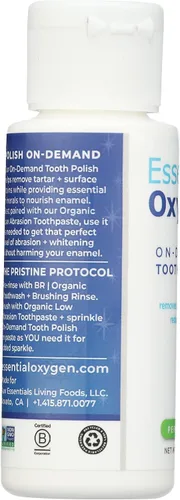Vista 6 de ESSENTIAL OXYGEN Pulidor de dientes de menta orgánico, 2oz