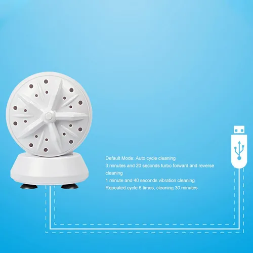 Vista 3 de Lavadora portátil, lavadora turbo doble de ciclo automático, lavadora ultrasónica de ahorro de energía para viajes de negocios o calcetines
