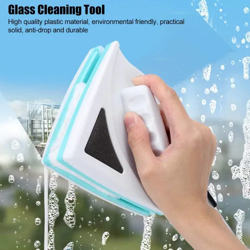 Vista 2 de Limpiador magnético de ventanas, cepillo de limpieza de ventanas de doble cara, limpiacristales, herramienta magnética de limpieza de ventanas