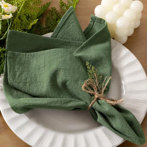 Vista 18 de Servilletas de tela de otoño, lavables, reutilizables, de lino, boda, fiesta, hogar, decoración de mesa Beige Set of 4 Bulk Cotton Napkins 17"x17