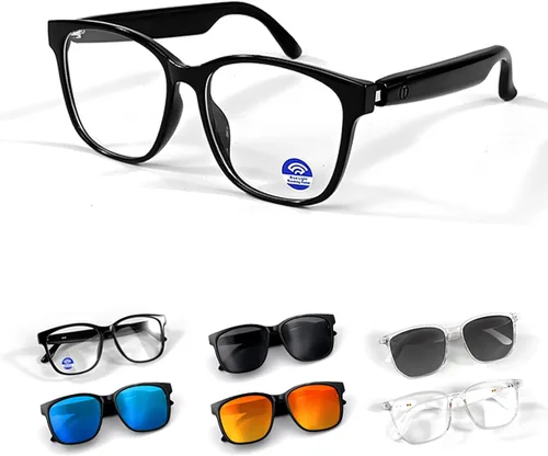Vista 9 de Xmenha Lentes de sol inalámbricos Bluetooth para hombres y mujeres, polarizados, lentes de sol inteligentes, auriculares de audio Bluetooth