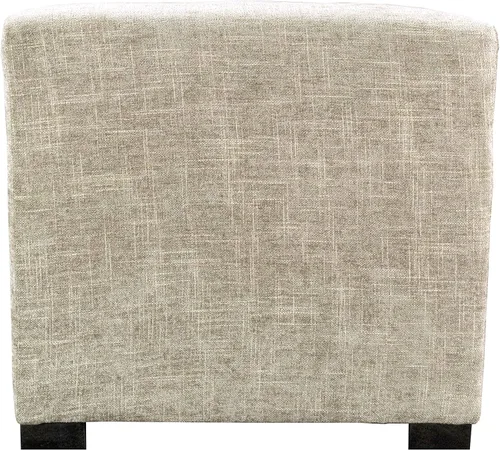 Vista 2 de MJL Furniture Designs Merton Collection - Otomana moderna tapizada de tela, con reposapiés de 4 botones, serie Atlas, Sterling