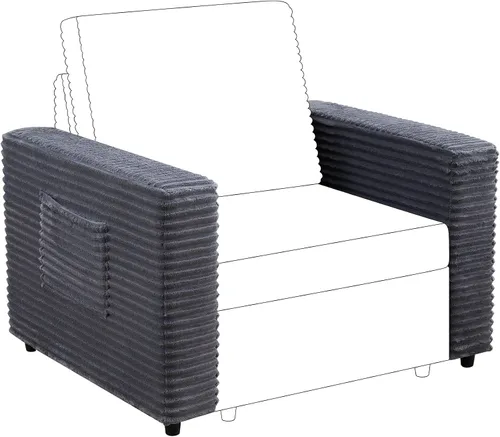 Vista 10 de RARZOE Sofá modular modular sin brazos, sofá modular, 2 sillas sin brazos, asientos de módulo medio para sala de estar, sofá modular seccional