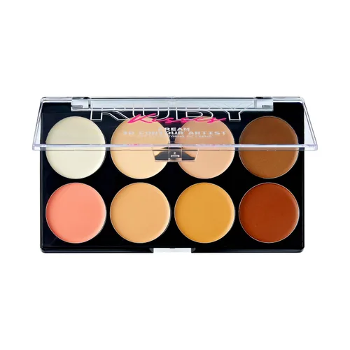 Vista 2 de Ruby Kisses 3D Face Creator - Base y corrector en crema, 12 horas de duración, cobertura media a completa, no grasa, ideal para maquillaje y paleta