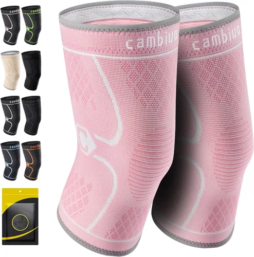 Vista 12 de CAMBIVO - Rodilleras para hombres y mujeres; mangas de compresión y soporte para rotura de meniscos, artritis, alivio del dolor articular