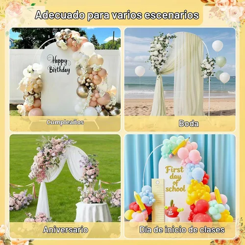 Vista 7 de Kit de arco de globos ligero desmontable de PVC de 5.2 pies