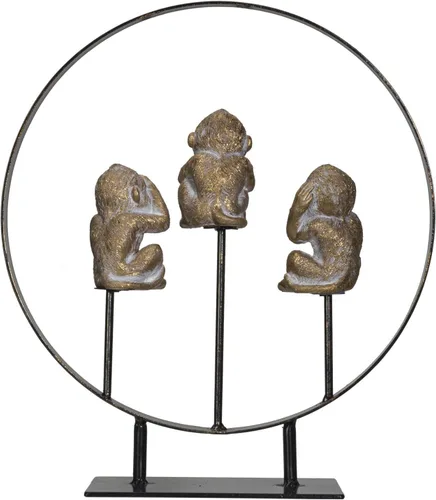 Vista 2 de Pacific Giftware See Hear Speak No Evil Monkeys - Figura de resina con soporte