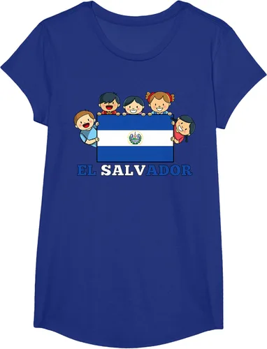 Vista 26 de Camiseta salvadoreña del Mes de la Herencia Hispana con la bandera de El Salvador para niños, Negro