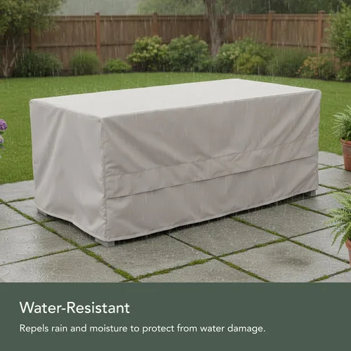 Vista 8 de Covermates Funda para caja de terraza, poliéster resistente, resistente a la intemperie, dobladillo con cordón, fundas para asientos y sillas, 60