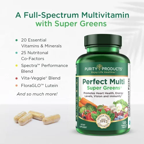 Vista 3 de Purity Products Perfect Multi Super Greens Suplemento dietético Nutrición Salud, 120