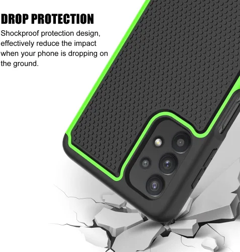 Vista 5 de Funda de teléfono a prueba de golpes para Samsung Galaxy A32 5G (6.5", 2021) [Verde]