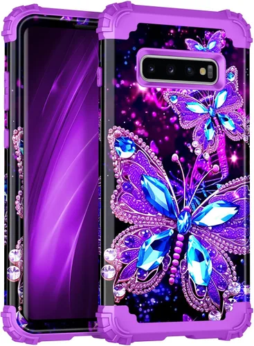 Vista 20 de Miqala Funda para Galaxy S9, brilla en la oscuridad, tres capas, resistente, a prueba de golpes, protección de cuerpo completo, parachoques