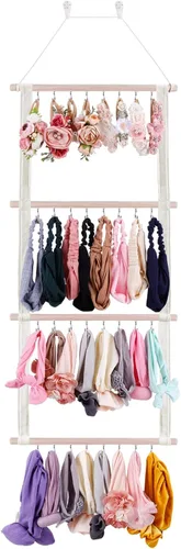 Vista 7 de Organizador de lazos para el pelo para niñas, organizador de accesorios para el cabello de bebé, decoración para colgar en la pared para habitación