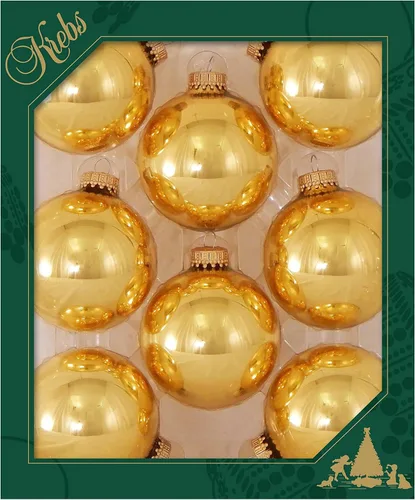 Vista 8 de Christmas By Krebs Adornos de bola de Navidad de vidrio sin costuras de diseñador hechos en EE.UU., 2 5/8" (67mm), 8 piezas