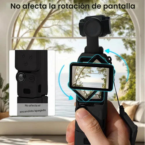 Vista 4 de Funda de silicona Pocket 3: Funda protectora Protector de lente compatible con cámara Vlogging DJI Osmo Pocket 3 Creator Combo Accesorios (negro)