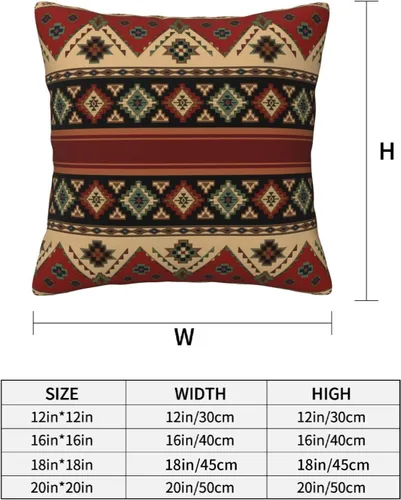 Vista 2 de Fundas de almohada étnicas tribales, decoración occidental, estilo bohemio, azteca, rojo y negro, fundas de almohada para decoración del hogar al