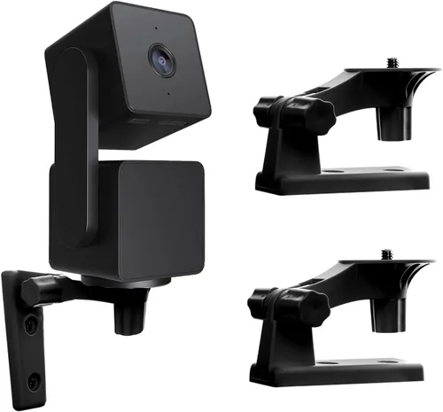 Vista 9 de Soporte de pared ajustable compatible con WYZE Cam Pan V3/V4/V2 Blink Mini cámara panorámica, rotación de ángulos de 180 grados para pared