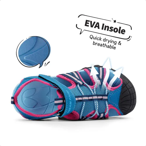Vista 2 de DREAM PAIRS Sandalias deportivas de verano para niños y niñas para niños pequeños y grandes