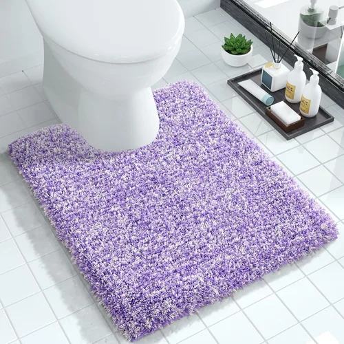 Vista 38 de Yimobra Alfombras de baño en negro y blanco antideslizantes lavables, tapetes de baño ultra suaves y absorbentes de agua, alfombra de ducha suave