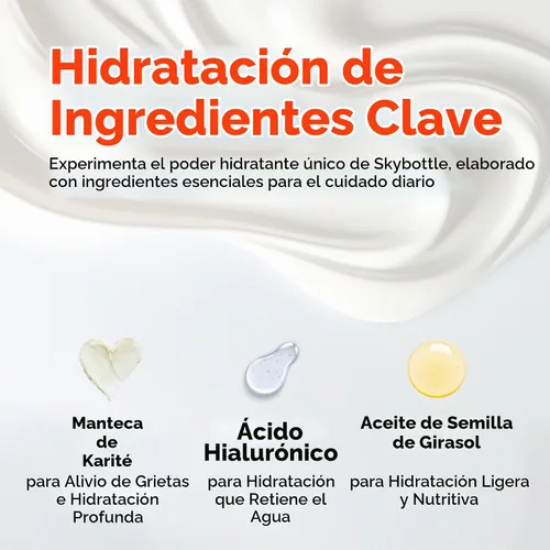 Vista 5 de skybottle Crema de manos, manteca de karité y ácido hialurónico, jazmín
