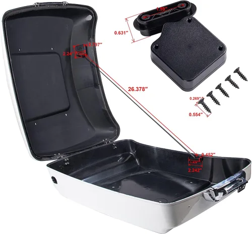 Vista 8 de Advanblack US Stock Tour Trunk Pack Tapa Cable retráctil para Harley Aftermarket King Tour Trunk Pack/Chopped/Razor Touring Pack Equipaje