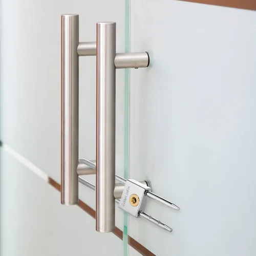 Vista 7 de Candado de grillete largo con llave de latón macizo de 2 pulgadas de longitud ajustable extraíble, grillete plateado para puertas, armarios, cajas
