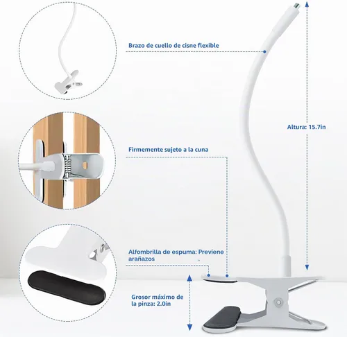 Vista 7 de Soporte flexible para monitor de bebé compatible con Infant Optics DXR-8 Pro, Nanit Pro, Owlet, Eufy, HelloBaby, Motorola, Vtimes, Arenti, VTech