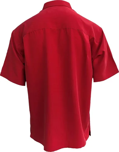 Vista 2 de Bamboo Cay Camisa de Navidad con botones bordados de Papá Noel para hombre