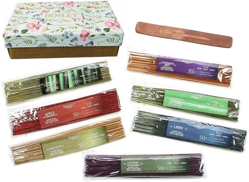Vista 17 de Hosley Paquete de 480 varillas de incienso surtidas, 12 aromas, incluyendo Nag Champa, lavanda, sangre de dragón, bolsa de agarre, ideal