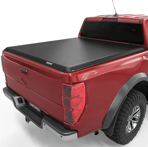 Vista 9 de Cubierta de cama de camión OEDRO de cuatro pliegues suave para Ford F250 F350 F-250 F-350 Superduty 1999-2016 con cama de 6.8 pies