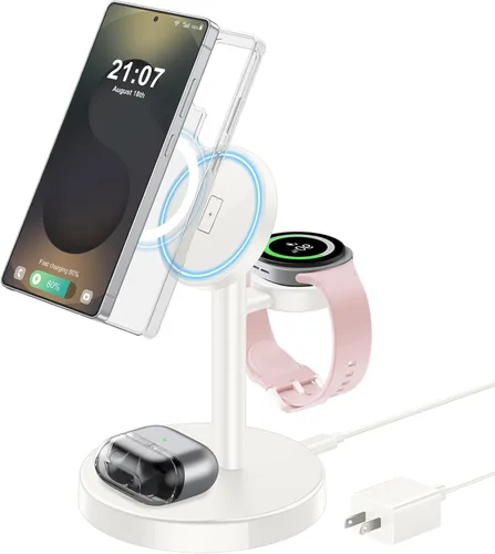 Vista 21 de Aeinidi Cargador inalámbrico magnético fuerte súper rápido para Samsung Negro