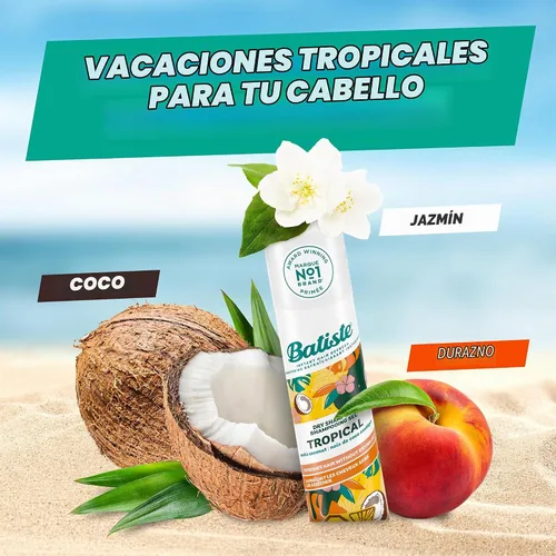 Vista 4 de Batiste Champú seco, tropical, 6.73 onzas (el embalaje puede variar)