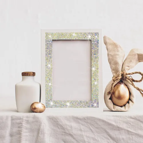 Vista 7 de 6 rollos de cinta de diamantes de imitación autoadhesiva con diamantes de imitación de 0.079 pulgadas (0.079 in) para manualidades, decoración de AB