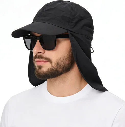 Vista 12 de EINSKEY Gorra de béisbol unisex con solapa para el cuello, impermeable, plegable, para golf, jardín, safari, senderismo, pesca, correr