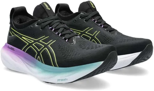 Vista 4 de ASICS Zapatillas de running Gel-Nimbus 25 para hombre Negro resplandor amarillo