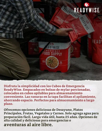 Vista 6 de ReadyWise Suministro de alimentos de emergencia: 48 porciones sin gluten, 2 cajas, alimentos preparadores de supervivencia liofilizados y comidas