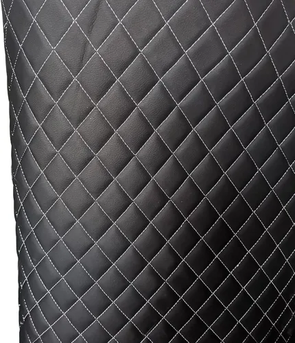 Vista 11 de Tela de espuma acolchada de vinilo, hilo multipatrón, material de piel sintética, tapicería para muebles, cabeceros de muebles, tela interior Negro