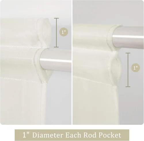 Vista 22 de MIULEE Cortinas Transparentes Laterales para Puerta Francesa con Filtrado de Luz, Tratamiento de Ventana, 2 Paneles de 25 x 40 Pulgadas con Beige
