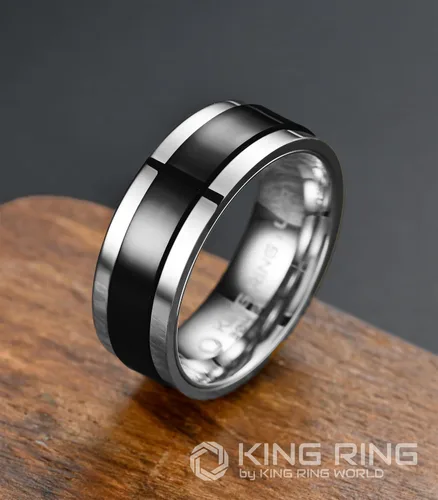 Vista 2 de King Ring Anillos giratorios ultra pulidos de 0.315 in Anillos de acero inoxidable planos brillantes de alta calidad para hombres y mujeres