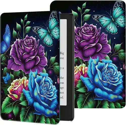 Vista 14 de Funda para Kindle de 6 pulgadas (11.ª generación, versión 2024/2022) delgada de piel sintética, ajustable, multiángulo, Smart Shell con función