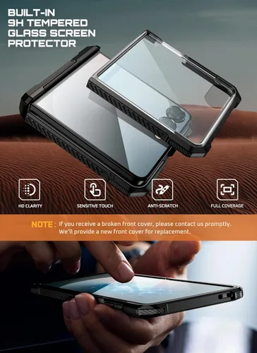Vista 5 de SUPCASE Funda para Samsung Galaxy Z Flip 7 con soporte y protector de pantalla frontal (Unicorn Beetle Grip), [compatible con MagSafe]