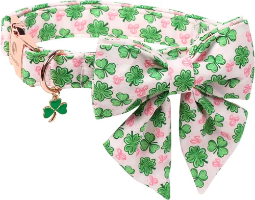 Vista 29 de DOGWONG Collar de otoño para perro con lazo, collar de moño para perro de Acción de Gracias, collar ajustable de algodón de otoño con hoja de arce