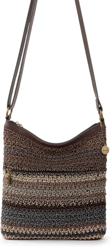 Vista 6 de The Sak Lucia - Bolso cruzado de ganchillo, bolso convertible con correa ajustable para el hombro Rayas de Aspen
