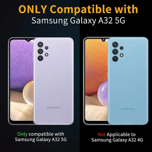 Vista 2 de Funda compatible con Samsung Galaxy A32 5G, máxima protección contra caídas con protector de pantalla integrado y soporte (verde)